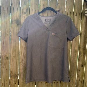 FIGS XSMALL SCRUB TOP GRAY